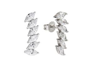 4006046349031 - Paar Ohrstecker FIRETTI Schmuck Geschenk Silber 925 Ohrschmuck Ear Climber Glitzer Ohrringe Gr Silber 925 (Sterlingsilber) silberfarben (silberfarben kristallweiß kristallweiß) Damen mit Zirkonia (synth)