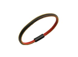 4006046354875 - Armband ZEEME echt Leder mit Deutschland-Farben 19cm Armbänder Gr 19cm Edelstahl bunt (mehrfarbig) Zeeme