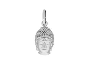 4006046355490 - Ketten-Anhänger VIVANCE 925 - Sterling Silber rhodiniert Buddah-Kopf Zirkonia Schmuckanhänger Gr ONE-SIZE Silber 925 (Sterlingsilber) 32 g weiß (weiß weiß) Damen Anhänger