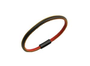 4006046355513 - Armband ZEEME echt Leder mit Deutschland-Farben 21cm Armbänder Gr 21cm Edelstahl bunt (mehrfarbig) Zeeme