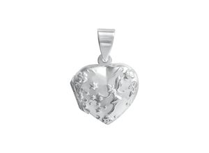 4006046355551 - Ketten-Anhänger VIVANCE 925 - Sterling Silber weiß Medaillon Herz Schmuckanhänger Gr ONE-SIZE Silber 925 (Sterlingsilber) 31 g weiß Damen Anhänger