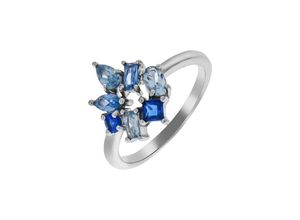 4006046357319 - Fingerring VIVANCE 925 - Sterling Silber rhodiniert synthSteine blau Fingerringe Gr 054 (172) Silber 925 (Sterlingsilber) weiß (weiß blau) Damen Fingerringe