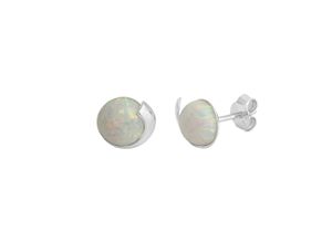 4006046359085 - Paar Ohrstecker VIVANCE 925 - Sterling Silber rhodiniert imit Opal weiß Ohrringe Gr ONE-SIZE Silber 925 (Sterlingsilber) weiß (weiß weiß) Damen Ohrstecker