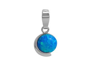 4006046359108 - Ketten-Anhänger VIVANCE 925 - Sterling Silber rhodiniert imit Opal blau Schmuckanhänger Gr ONE-SIZE Silber 925 (Sterlingsilber) 07 g weiß (weiß blau) Damen Anhänger