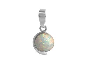 4006046359115 - Ketten-Anhänger VIVANCE 925 - Sterling Silber rhodiniert imit Opal weiß Schmuckanhänger Gr ONE-SIZE Silber 925 (Sterlingsilber) 07 g weiß (weiß weiß) Damen Anhänger