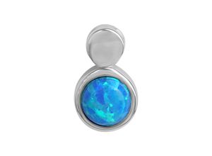 4006046359122 - Ketten-Anhänger VIVANCE 925 - Sterling Silber rhodiniert imit Opal blau Schmuckanhänger Gr ONE-SIZE Silber 925 (Sterlingsilber) 14 g weiß Damen Anhänger