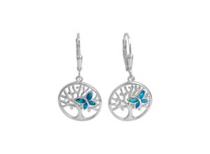 4006046359320 - Paar Ohrhänger VIVANCE 925 - Sterling Silber rhodiniert synth Opal blau Ohrringe Gr ONE-SIZE Silber 925 (Sterlingsilber) weiß (weiß blau) Damen Ohrhänger