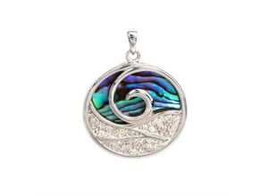 4006046359382 - Ketten-Anhänger VIVANCE 925 - Sterling Silber rhodiniert Abalone und Zirkonia Schmuckanhänger Gr ONE-SIZE Silber 925 (Sterlingsilber) 52 g weiß (weiß weiß) Damen Anhänger