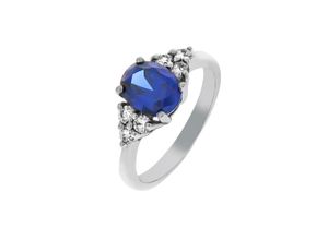 4006046360449 - Fingerring FIRETTI Schmuck Geschenk Silber 925 Silberring Entourage Fingerringe Gr 52 Silber 925 (Sterlingsilber) 25 mm blau (silberfarben dunkelblau kristallweiß kristallweiß) Damen Fingerringe mit Zirkonia (synth)