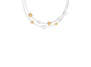 4006046362573 - Collier FIRETTI Schmuck Geschenk Halsschmuck Halskette Halsreif mehrreihig bicolor Halsketten Gr Edelstahl-Silber 925 (Sterlingsilber) Länge 49 cm Breite 1 mm gelb (edelstahlfarben silberfarben gelbgoldfarben) Damen Colliers