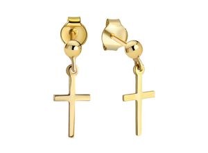 4006046363532 - Paar Ohrstecker FIRETTI Schmuck Geschenk Gold 375 Ohrschmuck Kreuz Ohrringe Gr Gelbgold 375 gelb (gelbgoldfarben) Damen Ohrstecker