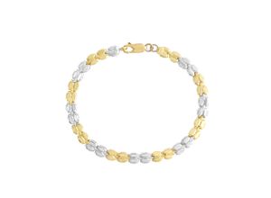 4006046363792 - Armband FASCINATION BY ELLEN K 375 Gold gelb und weiß Armbänder Gr 19cm Gold bunt (mehrfarbig) Damen Armbänder Silber