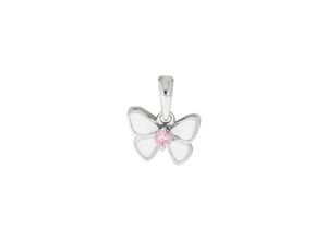 4006046364577 - Ketten-Anhänger VIVANCE 925 - Sterling Silber rhodiniert Schmetterling Zirkonia pink Schmuckanhänger Gr ONE-SIZE Silber 925 (Sterlingsilber) 07 g weiß (weiß pink) Damen Anhänger