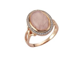 4006046369725 - Zeeme Gemstones Ring 925 - Sterling Silber Rosenquarz rosa Glänzend (Größe 062 (197))