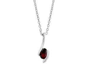 4006046371452 - Kette mit Anhänger VIVANCE 925-Sterling Silber rhodiniert Halsketten Gr 42 + 3cm Silber 925 (Sterlingsilber) Länge 45 cm Breite 70 mm weiß (weiß rot) Damen Ketten mit Anhänger