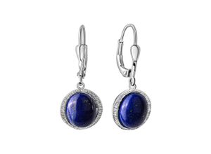 4006046371735 - Paar Ohrhänger VIVANCE 925-Sterling Silber rhodiniert Lapislazuli Ohrringe Gr ONE-SIZE Silber 925 (Sterlingsilber) weiß (weiß blau) Damen Ohrhänger