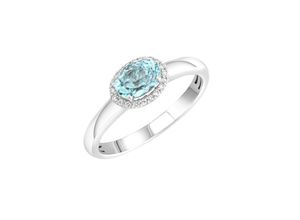 4006046373128 - Fingerring DIAMONDS BY ELLEN K Weißgold 585 mit echtem Aquamarin und 36 Diamanten 009ct Fingerringe Gr 054 (172) 009 ct P1 = bei 10-facher Vergrößerung erkennbare Einschlüsse Gold weiß (weiß blau) Damen Fingerringe