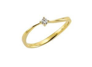 4006046378161 - Fingerring 585 Gold Brillant 007ct Fingerringe Gr 060 (191) 007 ct SI = kleine Einschlüsse Gold gelb (gelb weiß) Damen Fingerringe