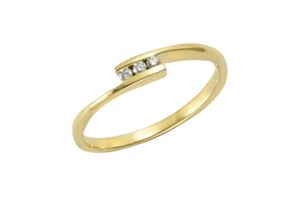 4006046378178 - Fingerring 585 Gold 3x Brillant zus 006ct Fingerringe Gr 058 (185) 006 ct SI = kleine Einschlüsse Gold gelb (gelb weiß) Damen Fingerringe