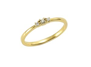 4006046378208 - Fingerring 585 Gold 3x Brillant zus 008ct Fingerringe Gr 058 (185) 008 ct SI = kleine Einschlüsse Gold gelb (gelb weiß) Damen Fingerringe Handschmuck (Ringe)