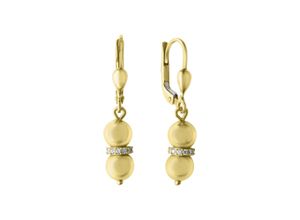 4006046381253 - Paar Ohrhänger FASCINATION BY ELLEN K 585 Gelbgold Zirkonia Ohrringe Gr ONE-SIZE Gold gelb (gelb weiß) Damen Ohrhänger