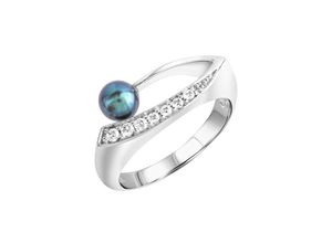 4006046381697 - Zeeme Pearls Ring 925 - Sterling Silber Süßwasserzuchtperle schwarz Glänzend (Größe 019 (600))