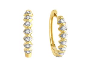 4006046381901 - Paar Creolen DIAMONDS BY ELLEN K Gold 375 zweifarbig mit 14x Diamant zus 010ct Ohrringe Gr ONE-SIZE 010 ct P3 = leicht erkennbare Einschlüsse Gold gelb (gelb weiß) Damen Creolen