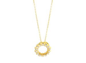 4006046381918 - Kette mit Anhänger DIAMONDS BY ELLEN K 375 Gold gelb zweifarbig Diamant 010ct Halsketten Gr 42 45cm 010 ct Gold Länge 45 cm Breite 140 mm gelb (gelb weiß) Damen Ketten mit Anhänger