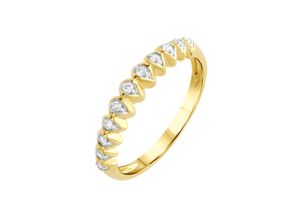 4006046381925 - Fingerring DIAMONDS BY ELLEN K Gold 375 zweifarbig mit 11x Diamant 010ct Fingerringe Gr 017 (535) 010 ct P3 = leicht erkennbare Einschlüsse Gold gelb (gelb weiß) Damen Fingerringe