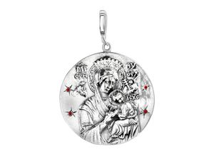 4006046383905 - Ketten-Anhänger FIRETTI Schmuck Geschenk Silber 925 Halsschmuck Anhänger Madonna Schmuckanhänger Gr Silber 925 (Sterlingsilber) 1660 g silberfarben (grau silberfarben rot rot) Damen Anhänger mit Stein (synth)