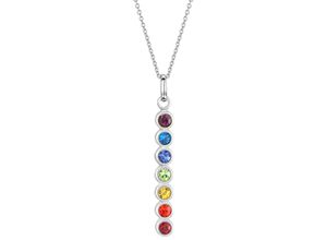 4006046384223 - Kette mit Anhänger FIRETTI Schmuck Geschenk Silber 925 Halsschmuck Halskette Panzerkette Chakra Halsketten Gr Silber 925 (Sterlingsilber) Länge 42 cm Breite 1 mm silberfarben (silberfarben mehrfarbig) Damen Ketten mit Anhänger Kristallstein (synth)