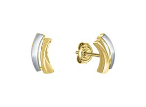 4006046390880 - Paar Ohrstecker VIVANCE 585 - Gelbgold bicolor glanz matt Ohrringe Gr ONE-SIZE Gold bunt (mehrfarbig) Damen Ohrstecker