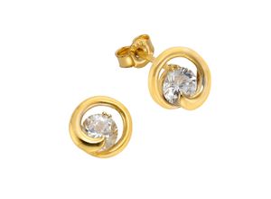 4006046390897 - Paar Ohrstecker FASCINATION BY ELLEN K 585 - Gelbgold Zirkonia Ohrringe Gr ONE-SIZE Gold gelb (gelb weiß) Damen Ohrstecker