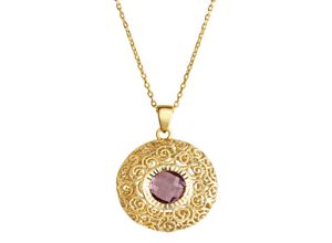 4006046391658 - Kette mit Anhänger FASCINATION BY ELLEN K Gold 333 Amethyst Halsketten Gr 42 45cm Gold Länge 45 cm Breite 195 mm gelb (gelb lila) Damen Ketten mit Anhänger