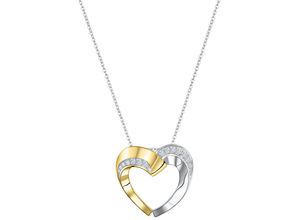 4006046392143 - Kette mit Anhänger FIRETTI Schmuck Geschenk Silber 925 Halsschmuck Halskette Ankerkette Herz Halsketten Gr Silber 925 (Sterlingsilber) Länge 45 cm Breite 1 mm goldfarben (silberfarben gelbgoldfarben kristallweiß) Damen Ketten mit Anhänger Zirkonia (synth)