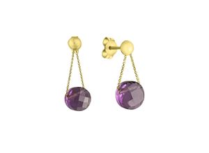 4006046393621 - Paar Ohrhänger CELESTA 375 - Gelbgold Amethyst Ohrringe Gr ONE-SIZE Gold gelb (gelb lila) Damen Ohrhänger