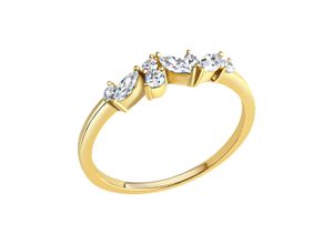 4006046393638 - Fingerring CELESTA 375 - Gelbgold Zirkonia Fingerringe Gr 054 (172) Gold gelb (gelb weiß) Damen Fingerringe