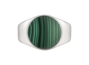 4006046398176 - cai Ring 925 - Sterling Silber Malachit grün Glänzend 250ct (Größe 066 (210))