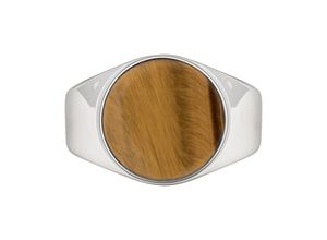 4006046398190 - cai Ring 925 - Sterling Silber Tigerauge braun Glänzend 250ct (Größe 060 (191))