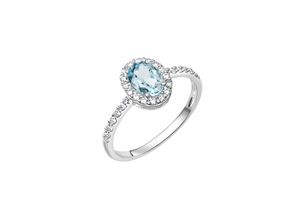 4006046401920 - Zeeme Gemstones Ring 375 - Weißgold Zirkonia und Blautopas