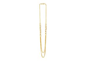 4006046402040 - Collierkettchen VIVANCE 375 - Gelbgold 2-reihig Kettenmix Halsketten Gr 45cm Gold Länge 45 cm Breite 35 mm gelb Damen Colliers