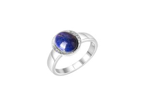 4006046405621 - Fingerring VIVANCE 925 - Sterling Silber rhodiniert Lapislazuli Fingerringe Gr 054 (172) Silber 925 (Sterlingsilber) weiß (weiß blau) Damen Fingerringe