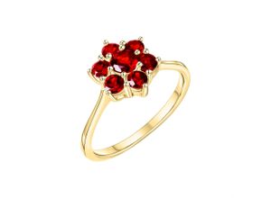 4006046406598 - Fingerring FASCINATION BY ELLEN K 585 - Gelbgold Granat Fingerringe Gr 054 (172) Gold gelb (gelb rot) Damen Fingerringe