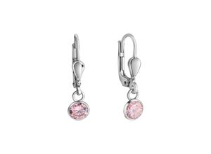 4006046407014 - V Ohrhänger 925 - Sterling Silber Zirkonia pink 22cm Glänzend