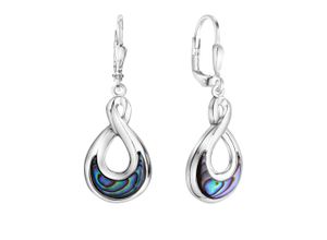 4006046409841 - Paar Ohrhänger VIVANCE 925-Sterling Silber rhodiniert Abalone Ohrringe Gr ONE-SIZE Silber 925 (Sterlingsilber) weiß (weiß blau) Damen Ohrhänger