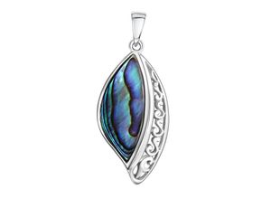 4006046409896 - Ketten-Anhänger VIVANCE 925-Sterling Silber rhodiniert Abalone Schmuckanhänger Gr ONE-SIZE Silber 925 (Sterlingsilber) 29 g bunt (bunt bunt) Damen Anhänger