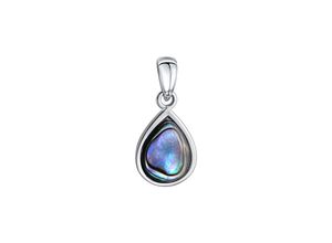 4006046409902 - Ketten-Anhänger VIVANCE 925-Sterling Silber rhodiniert Abalone Schmuckanhänger Gr ONE-SIZE Silber 925 (Sterlingsilber) 12 g blau (blau blau) Damen Anhänger