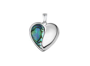 4006046409926 - Ketten-Anhänger VIVANCE 925-Sterling Silber rhodiniert Abalone Schmuckanhänger Gr ONE-SIZE Silber 925 (Sterlingsilber) 43 g blau Damen Anhänger