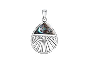 4006046409940 - Ketten-Anhänger VIVANCE 925 - Sterling Silber rhodiniert Abalone Schmuckanhänger Gr ONE-SIZE Silber 925 (Sterlingsilber) 22 g blau (blau blau) Damen Anhänger