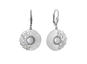 4006046410267 - Paar Ohrhänger VIVANCE 925-Sterling Silber rhodiniert Zirkonia und Achat Ohrringe Gr ONE-SIZE Silber 925 (Sterlingsilber) weiß (weiß hellblau) Damen Ohrhänger